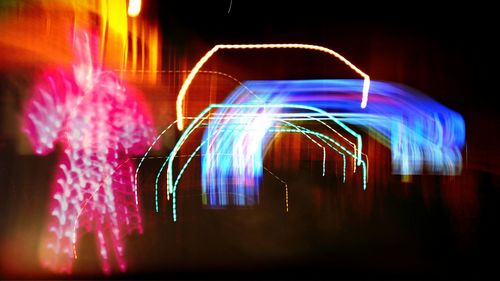 Illuminated lights at night