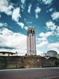 Low angle view of monument against sky