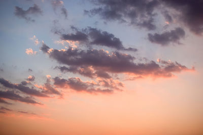 Low angle view of sky during sunset