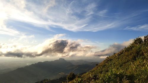 Scenic view of mountains against sky