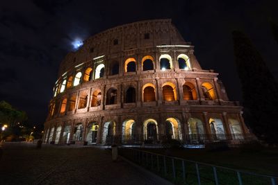 View of historical building at night