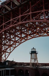 Low angle view of bridge against sky