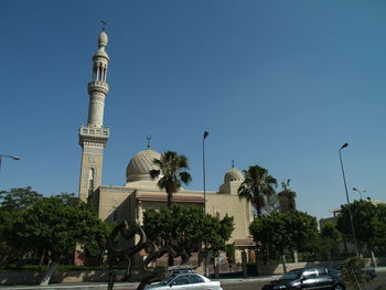 View of statue in city