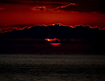 Scenic view of red sky at sunset