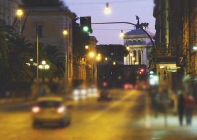 Illuminated street lights at night