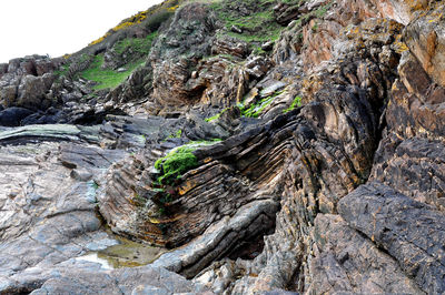 Rock formation on land