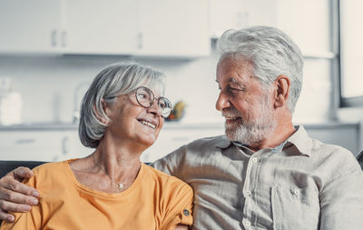 Side view of young man looking away