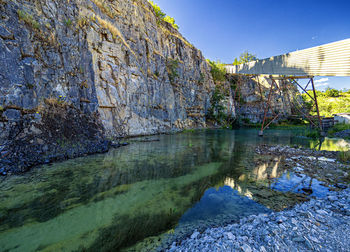 Scenic view of water in a quary  against sky