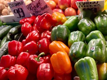 Vegetables for sale at market stall