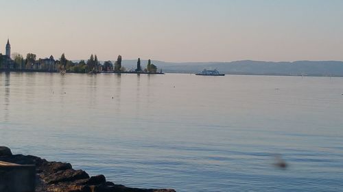 Panoramic view of sea against sky during sunset