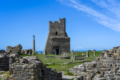 Old ruins against blue sky