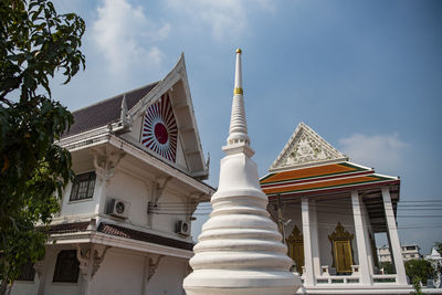 Low angle view of temple against sky