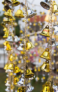 Close-up of decoration hanging for sale at market stall