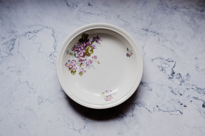High angle view of flower pot on table