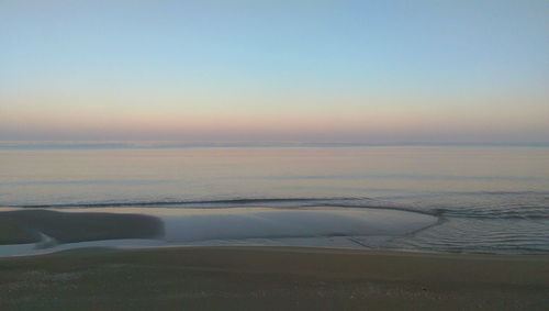 Scenic view of sea at sunset