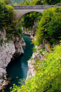 High angle view of bridge over river