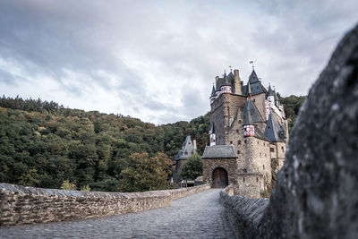 Panoramic view of temple and building against sky