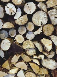 Full frame shot of firewood