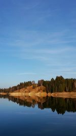 Scenic view of tranquil lake