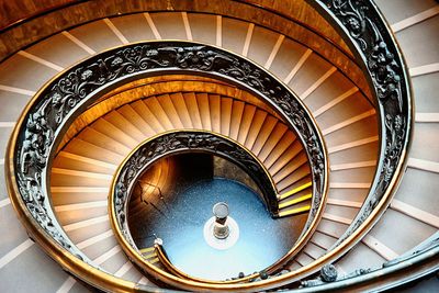 Directly above shot of spiral staircase