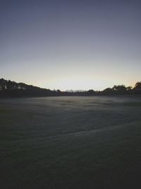 Scenic view of silhouette landscape against clear sky
