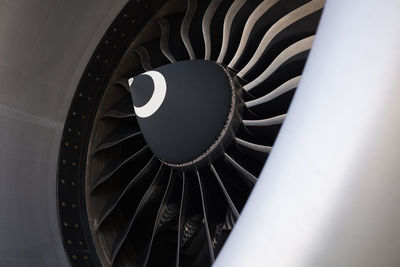 Close up of airplane engine 