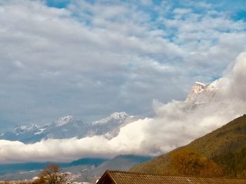 View of landscape against cloudy sky