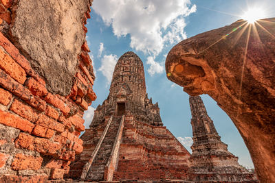 Low angle view of temple against sky