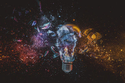 High angle view of man in water