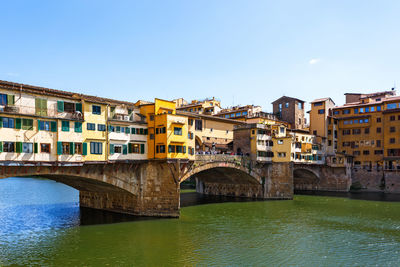 View to the ponte vecchio bridge in florence