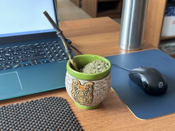 Close-up of coffee on table