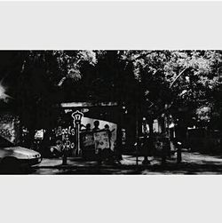 People walking on city street