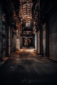 Illuminated corridor of building