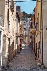 Narrow alley amidst buildings in city