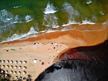 High angle view of beach