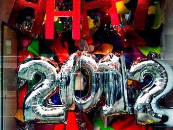 Detail shot of multi colored wall