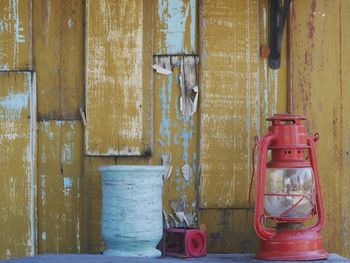Close-up of abandoned building