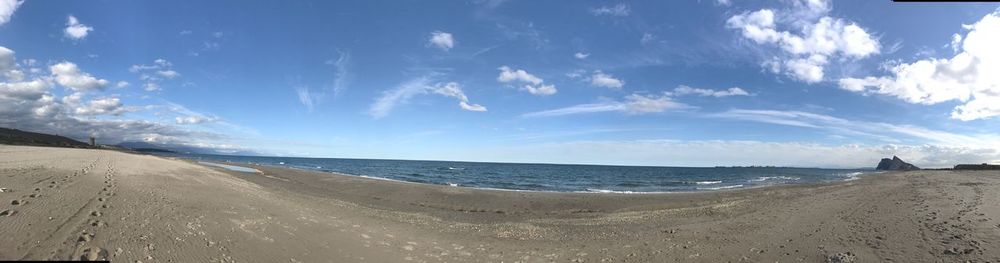 Panoramic view of beach against sky