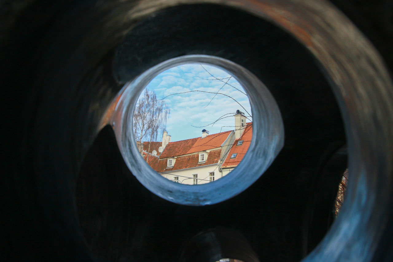 REFLECTION OF SKY ON WINDOW