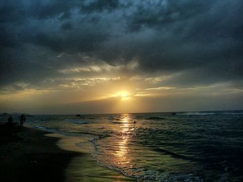 Scenic view of sea during sunset