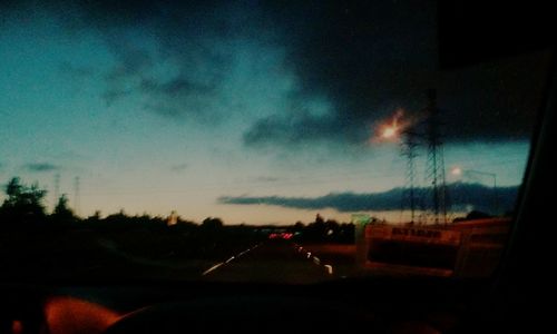 View of road at sunset