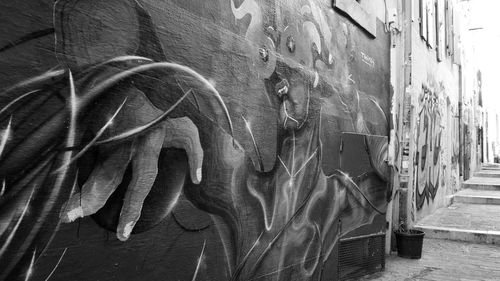 Close-up of graffiti on wall