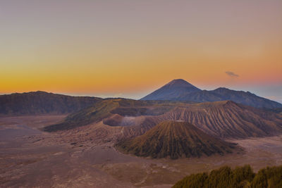 View of mountain at sunset