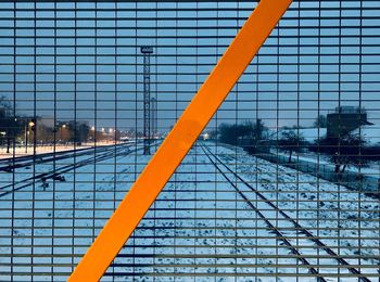 Reflection of modern building in city