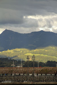 Scenic view of mountains against sky