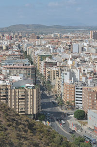 High angle view of cityscape