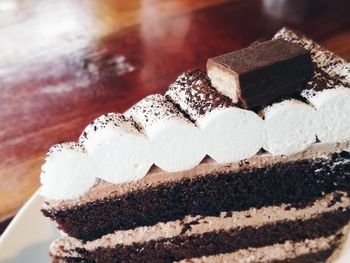 Close-up of cake on table