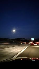 Traffic on road at night