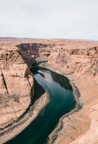 View of horseshoe bend, the meander of the colorado river in arizona