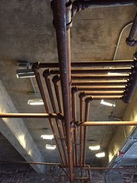 Close-up of pipes on wall